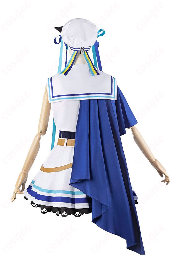 ウマ娘 プリティーダービー ヴィブロス コスプレ衣装 背面装飾詳細。背面の装飾やデザインが詳しく見えるショットです。