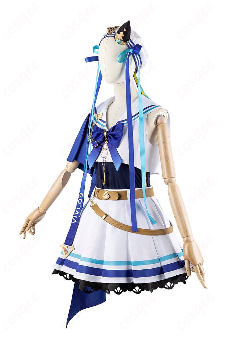 ウマ娘 プリティーダービー ヴィブロス コスプレ衣装 右側細部。右側のディテールがはっきりと映し出され、衣装の美しさが際立っています。