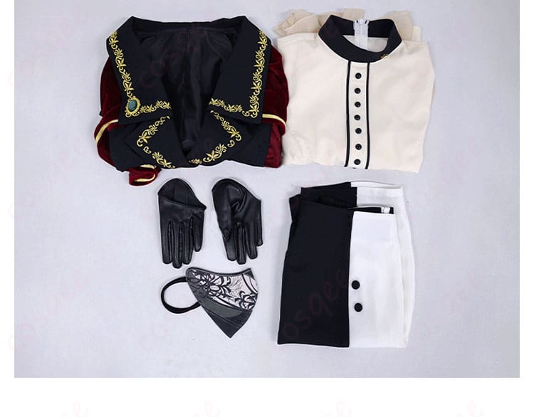 セット内容全体を展示。衣装一式を紹介しています。