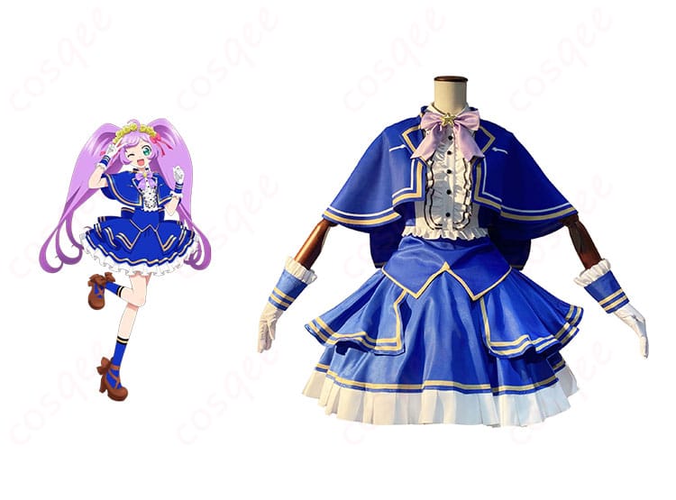 プリパラ 真中らぁら コスプレ衣装 正面とキャラクターの融合画像 高品質再現、コスプレ通販で注目のアイテム!