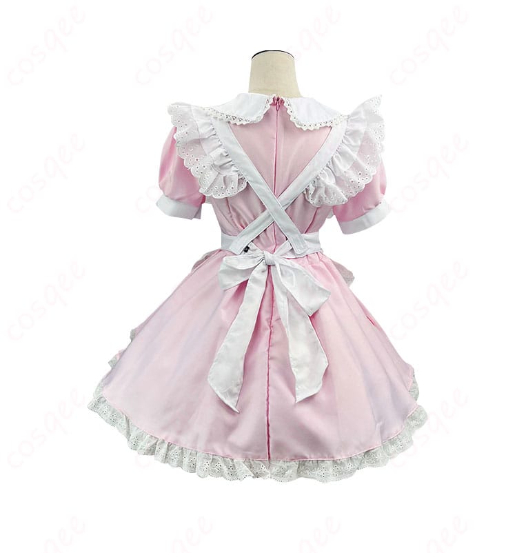 マギアレコード 鹿目まどか メイド服 コスプレ衣装 背面画像。衣装の背面デザインとフィット感がよく分かる一枚です。