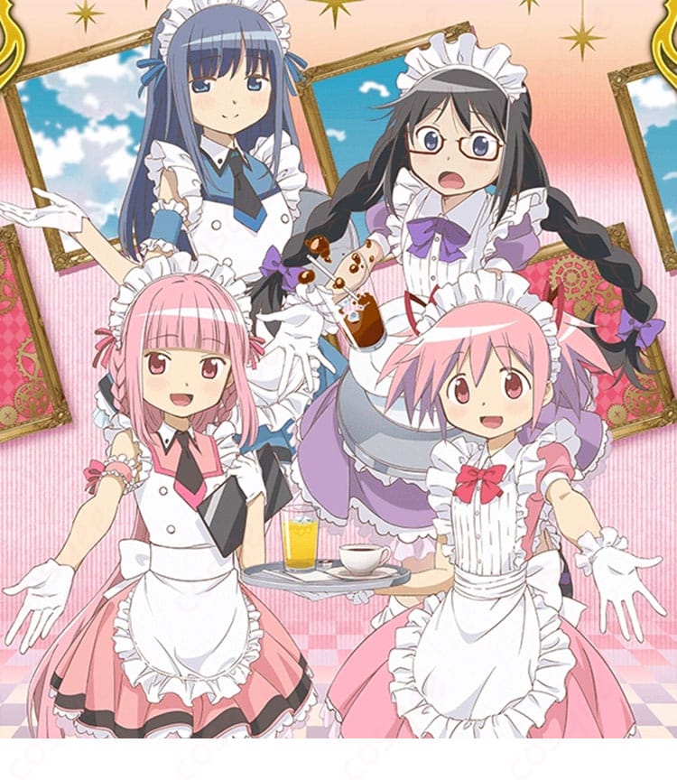 「マギアレコード 魔法少女まどか☆マギカ外伝」暁美ほむらのコスプレ衣装。キャラクターを忠実に再現したメイド服、魔法少女の魅力を引き出すデザイン。