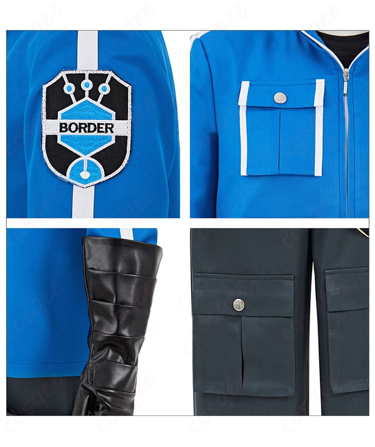 ワールドトリガー 烏丸京介 コスプレ衣装 肩部アイコン、衣袋、手袋装飾の詳細