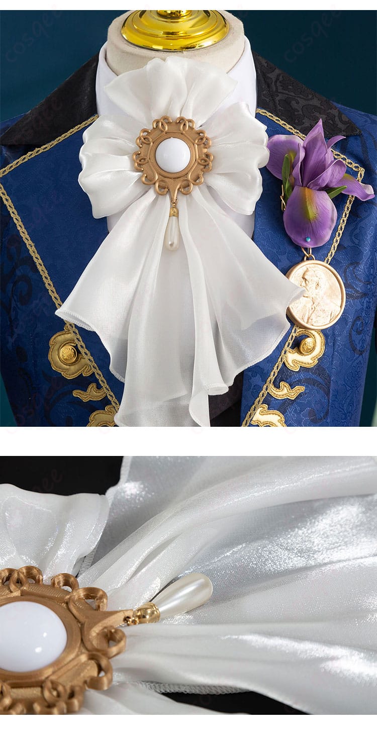 「第五人格 隠者(アルヴァ・ロレンツ)コスプレ衣装 领口装饰のディテール、精緻な刺繍