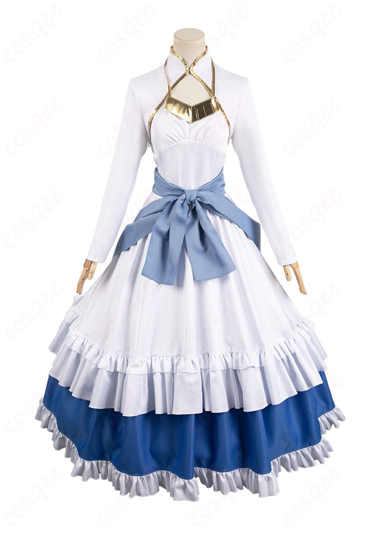 ベルゼルグ・スタイリッシュ・ソード・アイリスのコスプレ衣装の正面。高い再現度と精緻なデザイン。