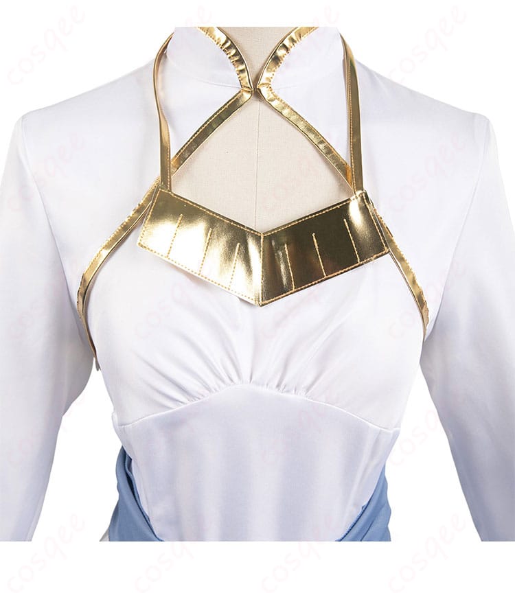 コスプレ衣装の衣領と領口の装飾。精細な刺繍と高い再現度を誇ります。