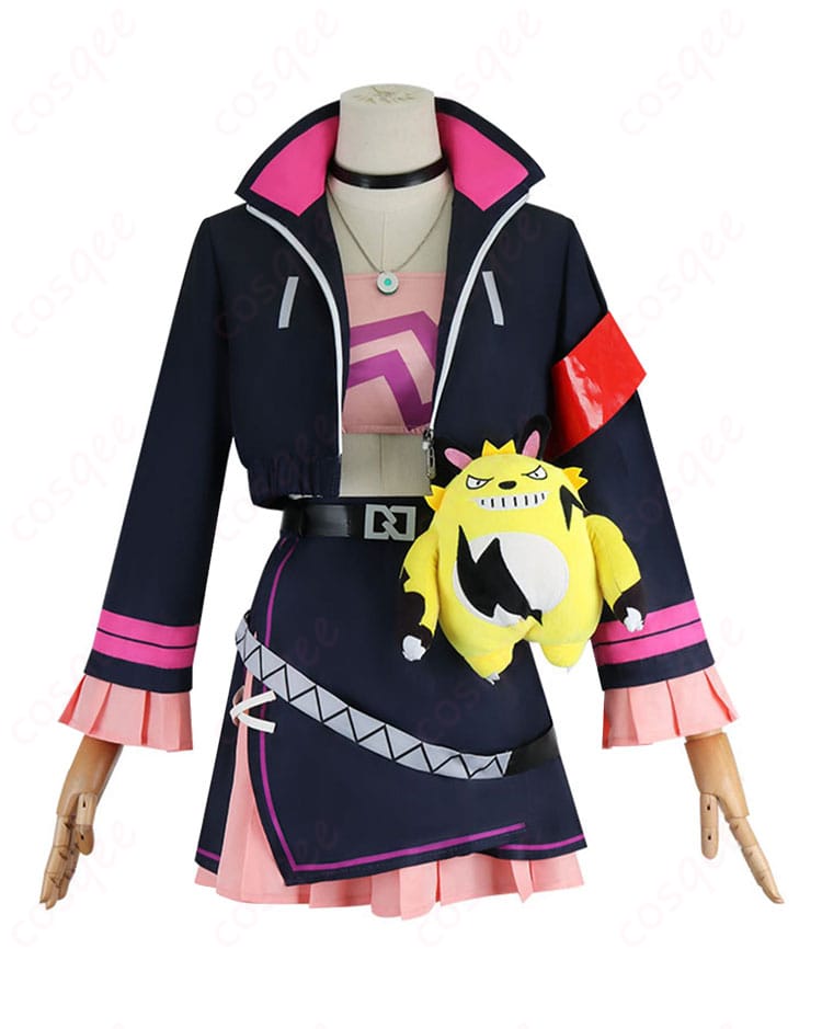 正面から見たゾーイ・レイン コスプレ衣装。精巧なディテールで、キャラクターを忠実に再現。