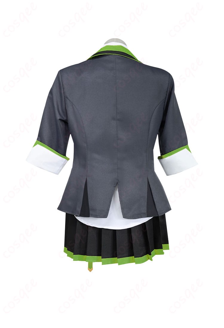 プロジェクトセカイ 日野森志歩 コスプレ衣装の背面写真。背面のデザインと細部が忠実に再現されたユニット衣装(Leo/need)。