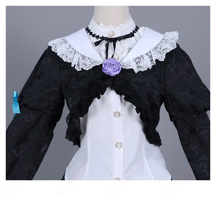 黒猫(五更瑠璃) ゴスロリコスプレ衣装 衣领装饰细节图