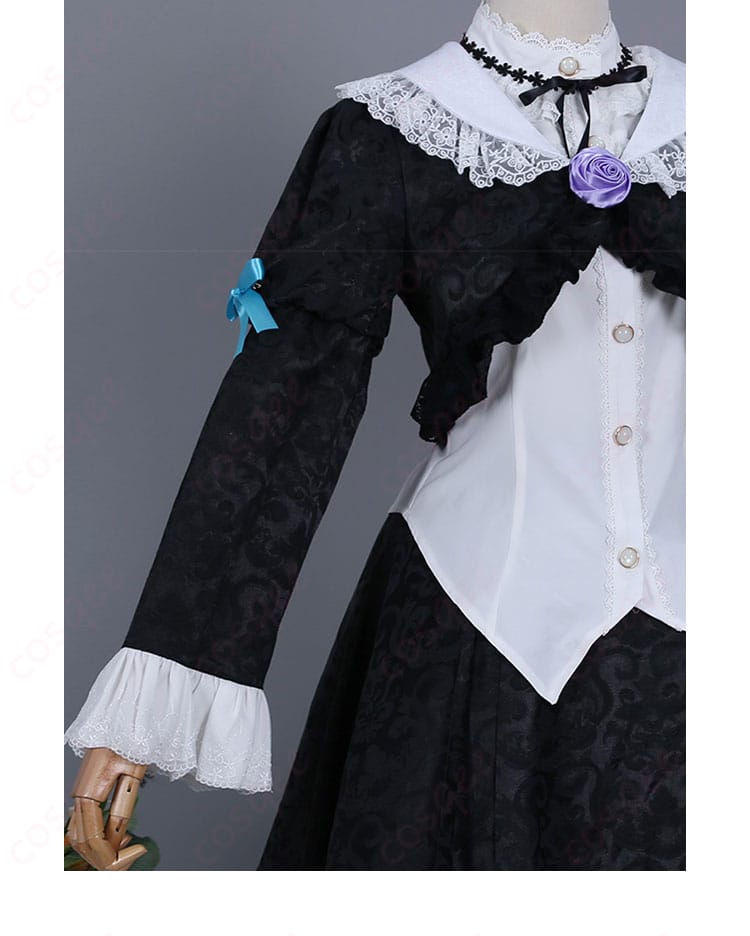 黒猫(五更瑠璃) ゴスロリコスプレ衣装 肩袖装饰细节图