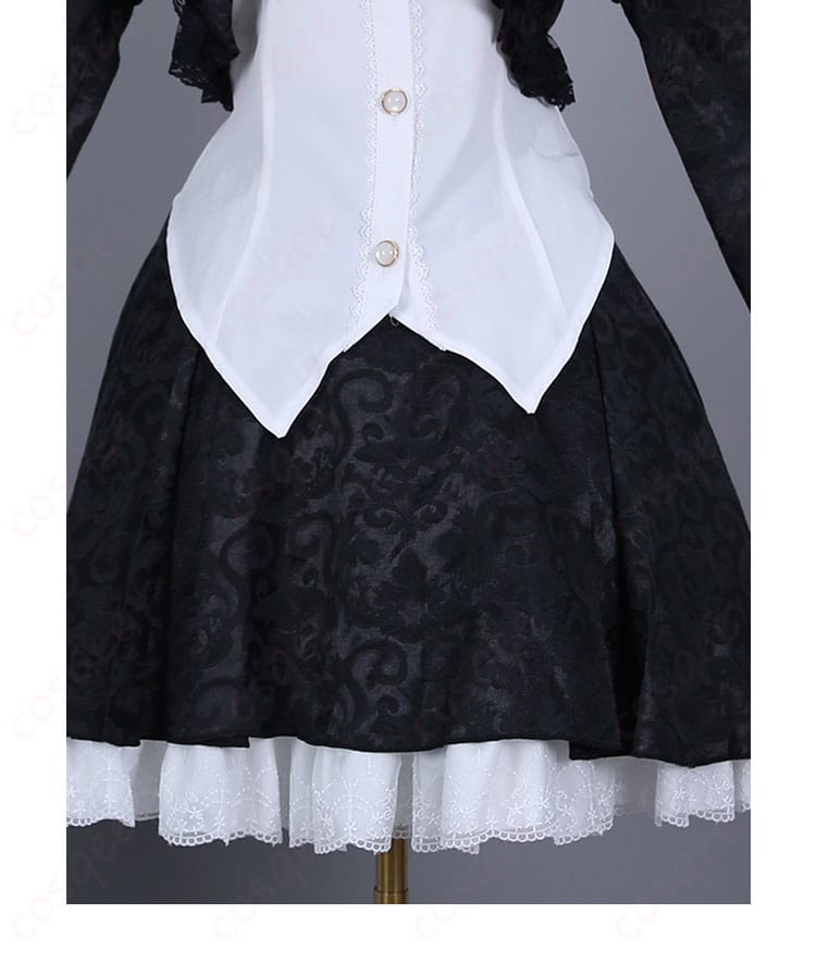 黒猫(五更瑠璃) ゴスロリコスプレ衣装 裙摆装饰细节图