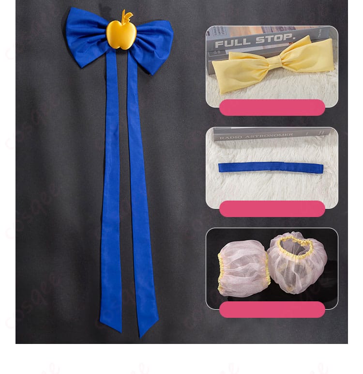 コスプレ衣装に付属するアクセサリーや小物の詳細な画像。デザインが細かく、役柄にぴったりのアイテム。