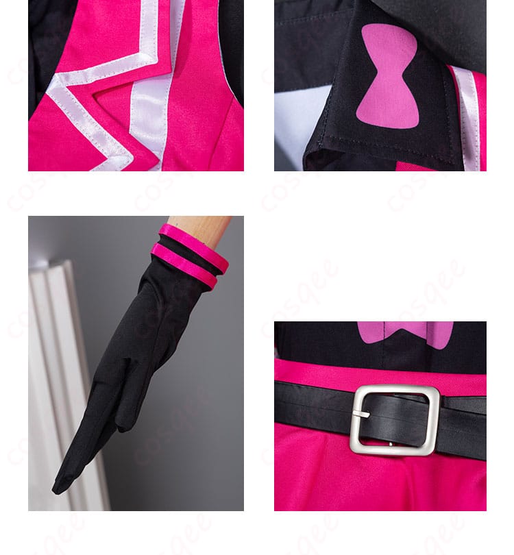 春音あいら コスプレ衣装の衣領、手袋、ベルトの装飾ディテール。細部まで精巧に作り込まれています。