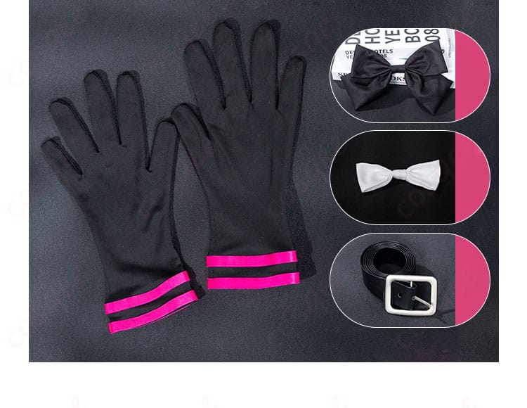 春音あいら コスプレ衣装の蝶結び、手袋、ベルトを含むアクセサリーディテール。コスプレにぴったりのアクセントです。