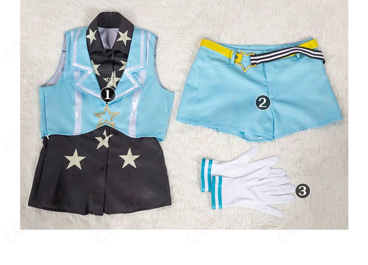 セット内容を紹介する画像。コスプレ衣装セットの全体を一度にチェックできます。