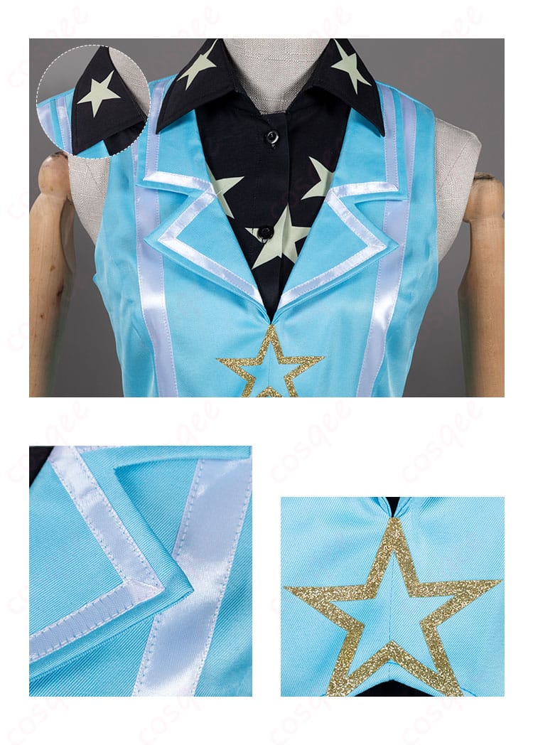 衣領装飾の細部。プリズム・オーロラドリーム 天宮りずむ コスプレ衣装の特徴的なデザインをアップで確認できます。