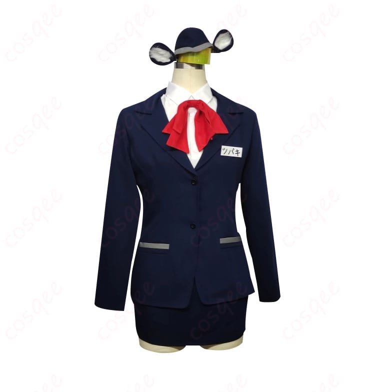 「ブルーアーカイブ 春日ツバキ コスプレ衣装」の正面画像。コート、シャツ、スカートが美しく整ったデザインで再現されています。