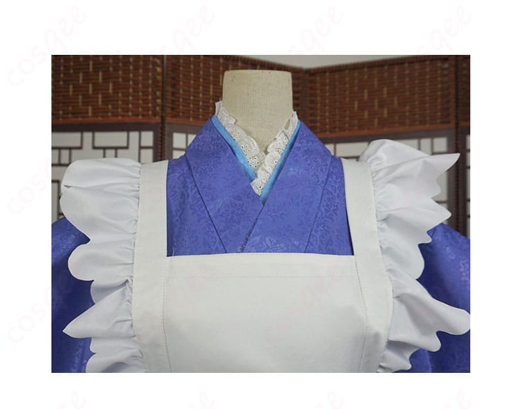 小林さんちのメイドラゴン カンナカムイ メイド服の領口装飾の細かいディテール画像。刺繍とデザインが見事に再現されています。