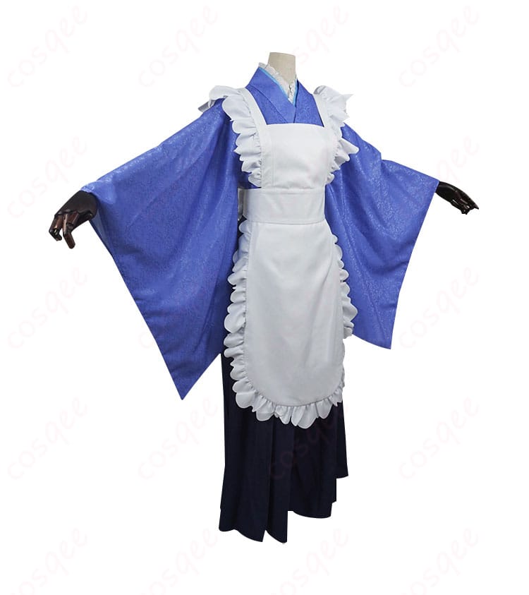 小林さんちのメイドラゴン カンナカムイ メイド服コスプレ衣装の側面画像。スリムなデザインと美しいラインが強調されています。