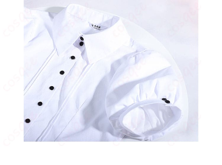 髏々宮カルタ コスプレ衣装 内搭上衣ディテール画像、シャツ部分の質感とデザインが明確に表示されています。