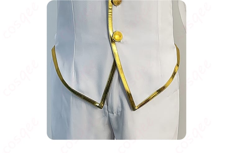 ブルーロック 凪誠士郎 コスプレ衣装の裾部分の装飾。シンプルながらも洗練されたデザイン。