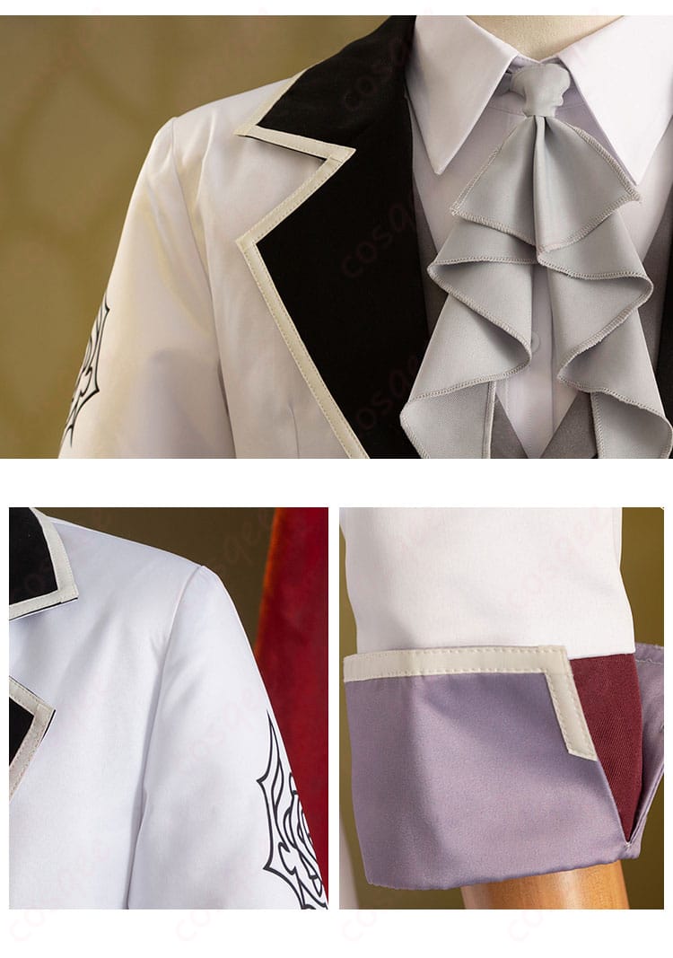 アルジェンティコスプレ衣装の領口と肩袖部分の装飾ディテール。