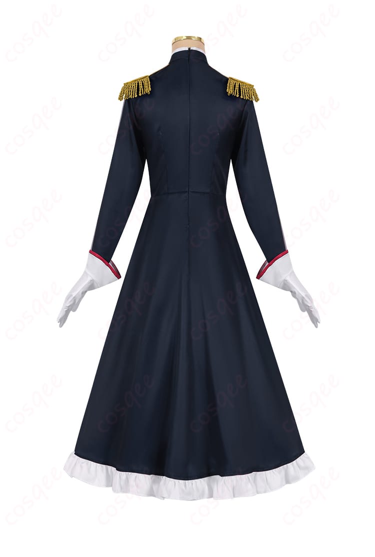 「魔都精兵のスレイブ 大川村寧 コスプレ衣装」の背面画像。背面のディテールと仕上げが美しい。