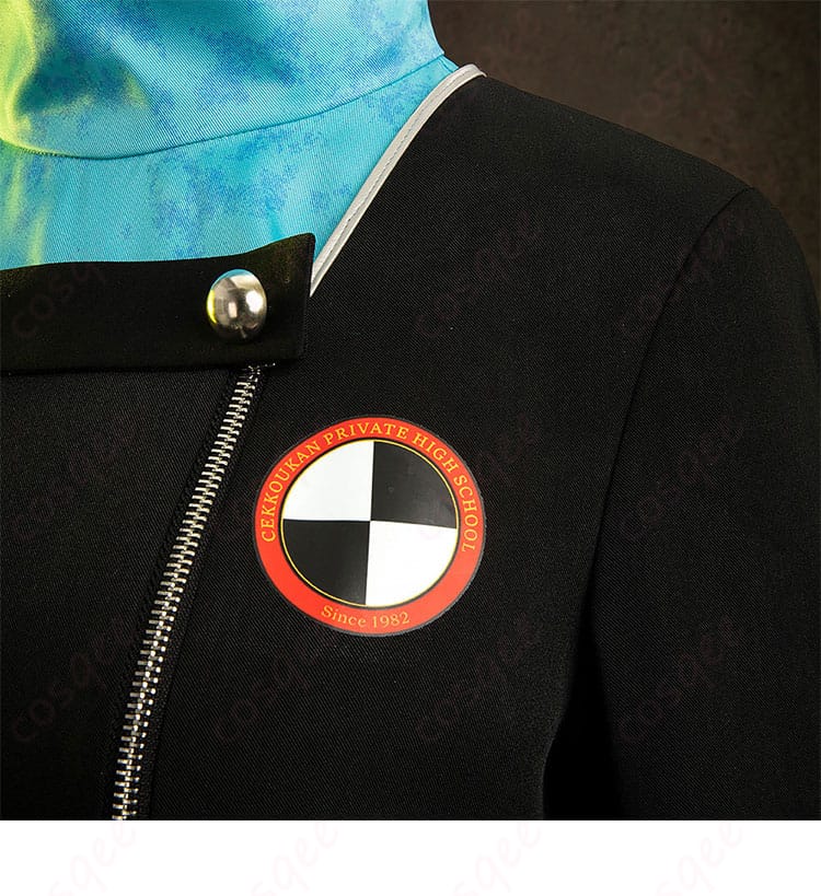 ペルソナ3 リロード 山岸風花 コスプレ衣装 前胸の衣装のエンブレムディテール、胸元のシンボルマークの再現。