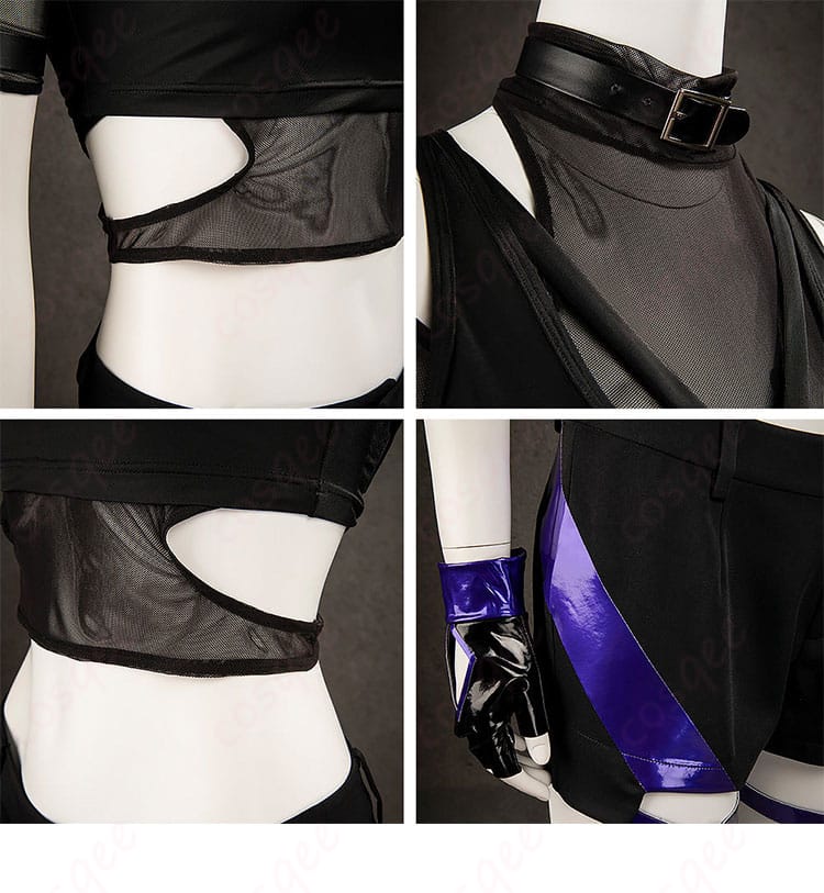 鉄拳8 麗奈(Reina)コスプレ衣装の内搭部分の装飾の詳細画像。細部までこだわりが詰まっています。