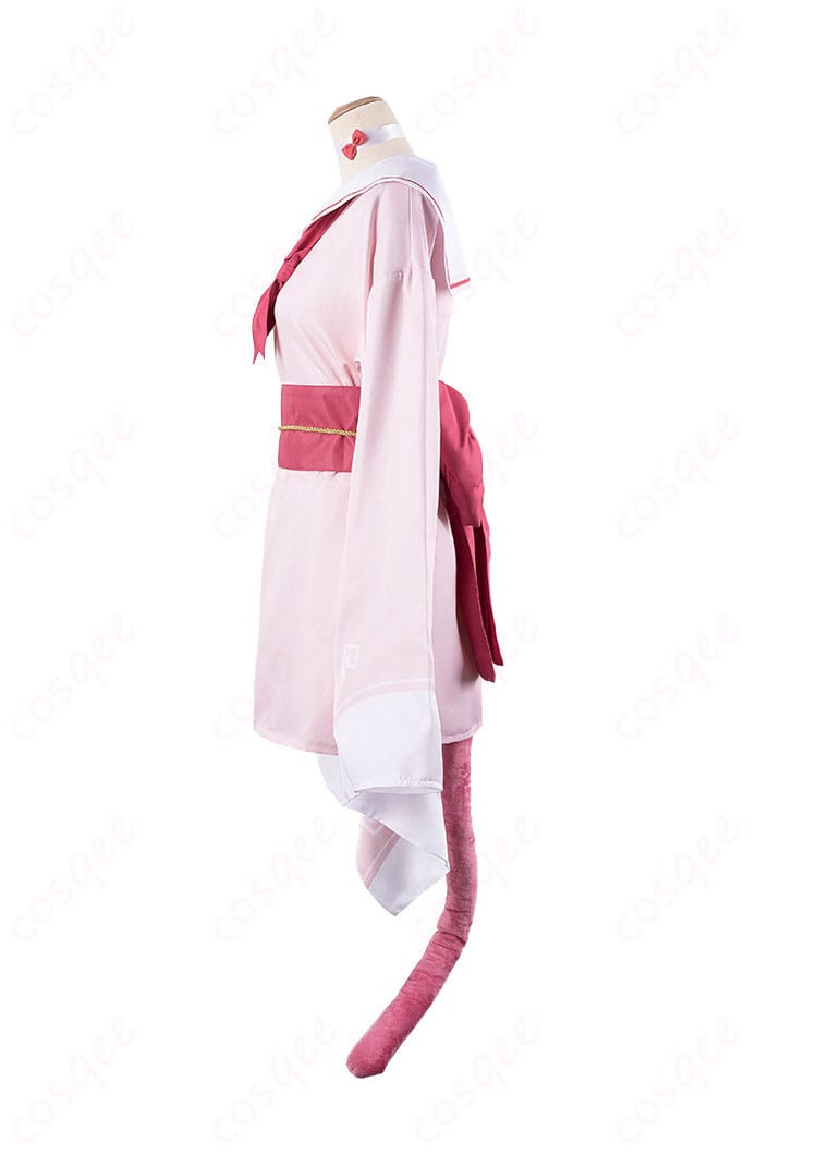 商品左側面から見た画像。コスプレ衣装の背部蝶結びや装飾が目を引くデザイン。