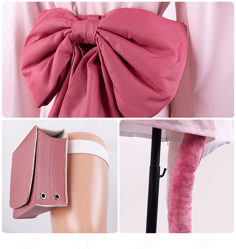 クロレラ観察部のモブキャラクターコスプレ衣装の配飾詳細画像。アクセサリーや装飾に焦点を当てたショット。