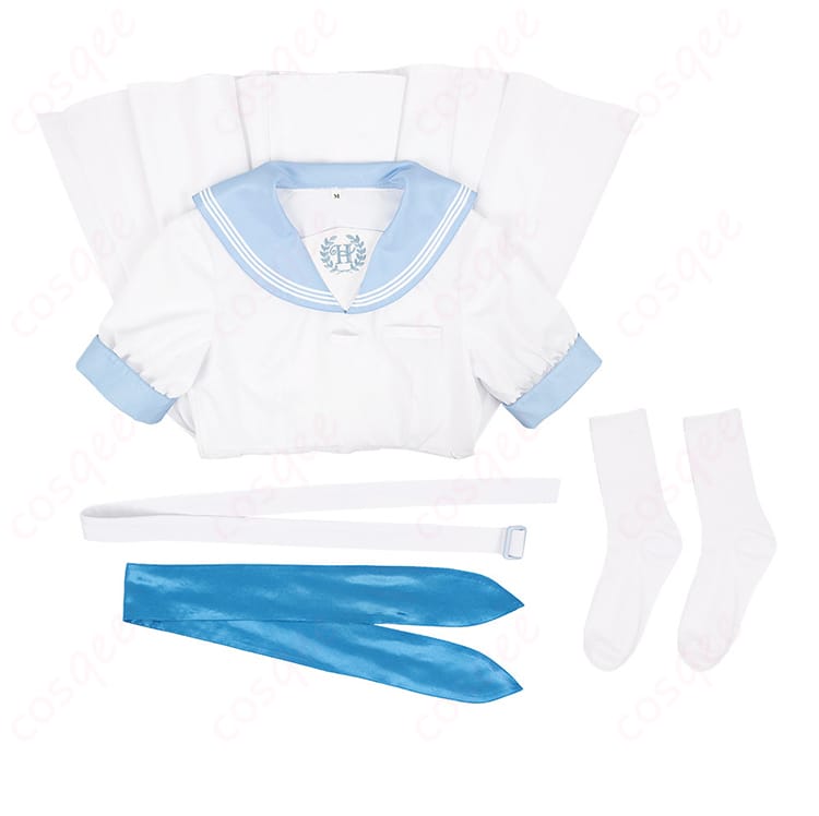 セット内容の画像。コスプレ衣装に含まれるアイテムが全て整然と展示されています。