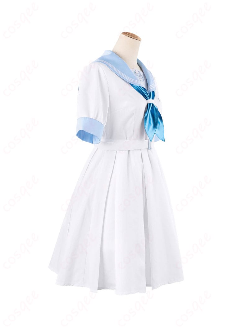 ほろはにヶ丘高校 コスプレ衣装の右側面画像。制服のシルエットと衣装の細かい部分が強調されています。