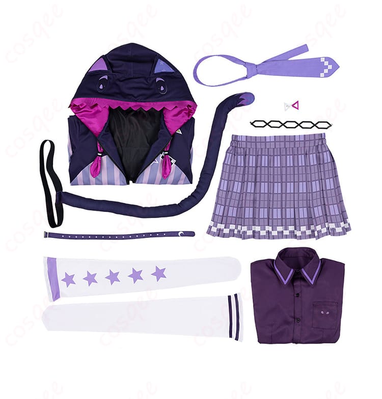 すべてのセット内容を紹介。コスプレ衣装一式が揃っています。