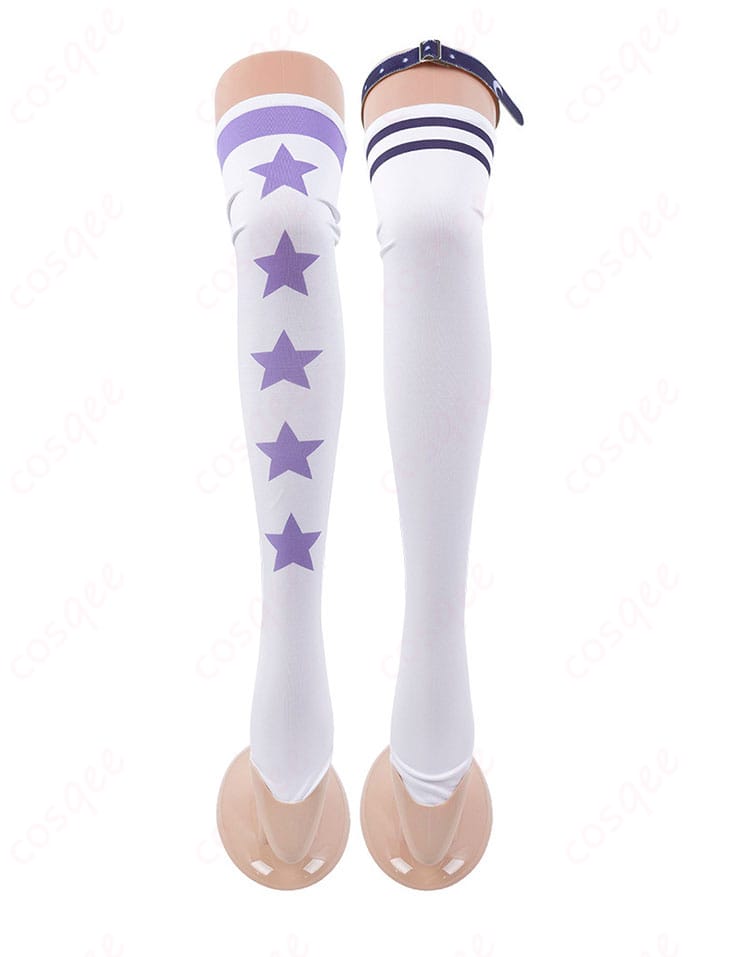 紫咲シオンコスプレ衣装にぴったりの靴下。細部まで手が込んでいます。