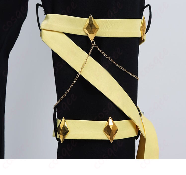 ウマ娘 ケイエスミラクル コスプレ衣装 脚部装饰细节 - 太もも部分の装飾、全体のコーディネートに合わせたデザイン。