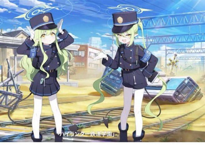 ブルアカ 橘ノゾミ・橘ヒカリ コスプレ衣装のキャラクター画像。ゲーム「ブルーアーカイブ」の特徴的な制服姿。