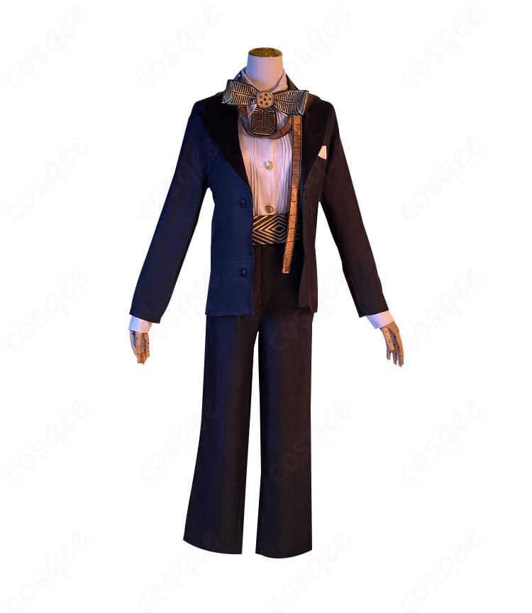 「第五人格」囚人コスプレ衣装の正面。詳細なデザインと高い再現度で魅了します。