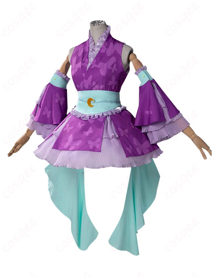 リルぷりっ 笹原名月 コスプレ衣装 サイド画像(コスプレ衣装のサイドラインとディテールが強調されています)