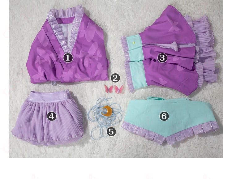 リルぷりっ 笹原名月 コスプレ衣装 セット内容展示(コスプレ衣装のセット内容全てが確認できます)