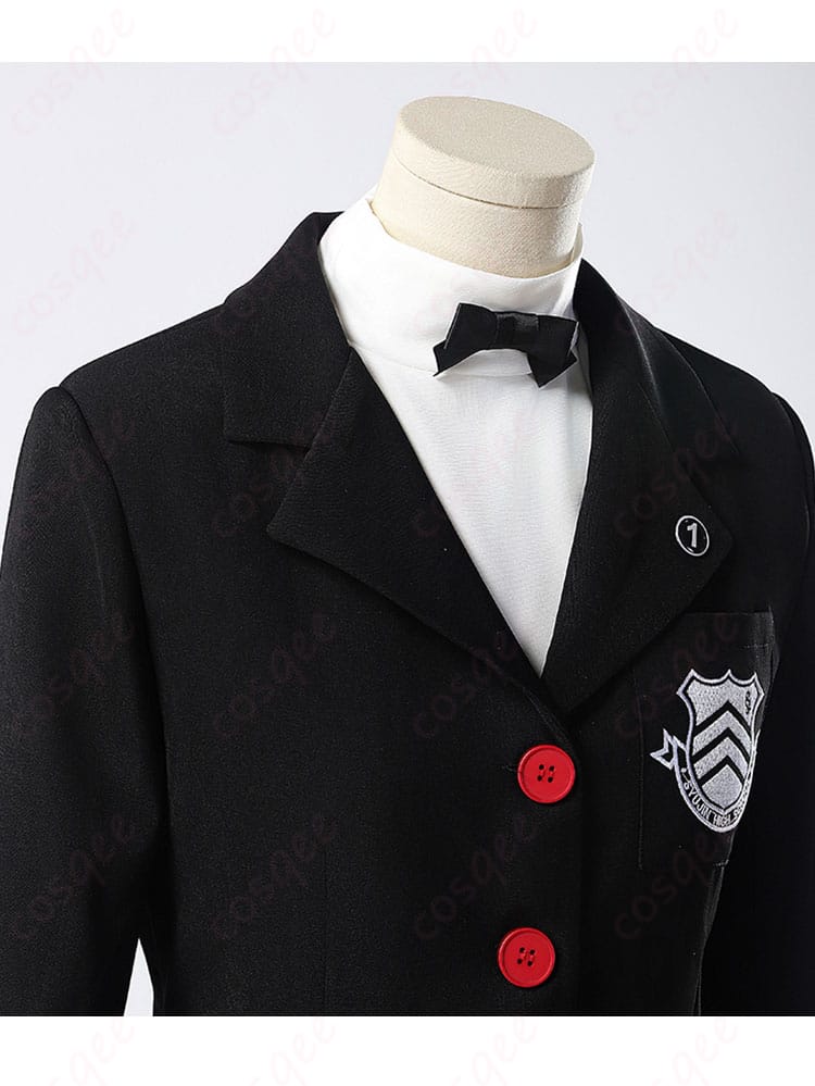 ペルソナ5 ザ・ロイヤル 芳澤かすみ コスプレ衣装 衣領・領結ディテール。襟と領結の装飾が細かく再現されています。