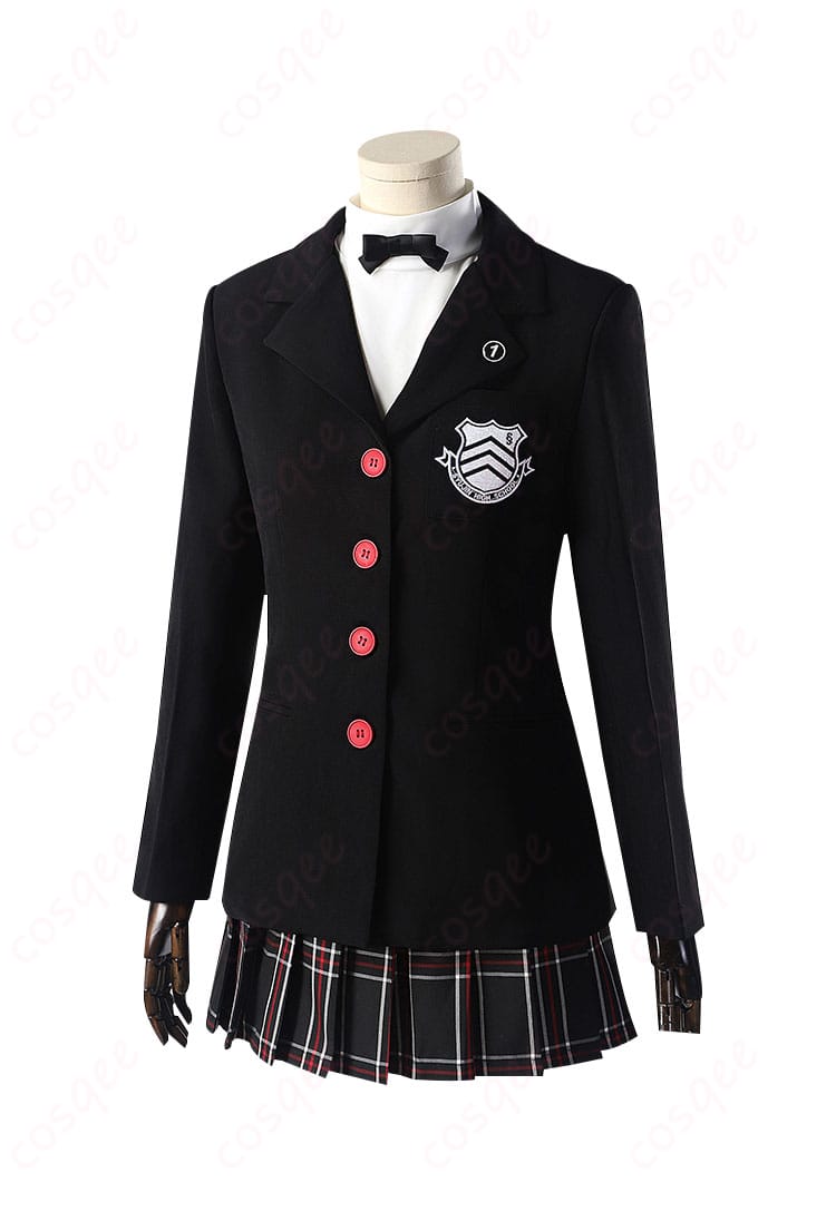 ペルソナ5 ザ・ロイヤル 芳澤かすみ 制服 コスプレ衣装 側面画像。スリムでスタイリッシュなシルエットが特徴。