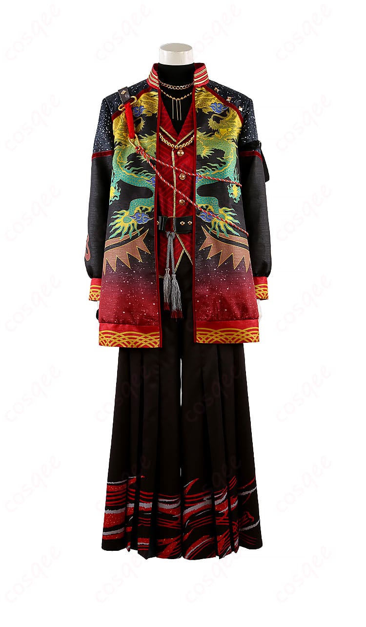 あんさんぶるスターズ!! 影片みか コスプレ衣装の正面からの画像。華麗なデザインと美しい刺繍が特徴です。