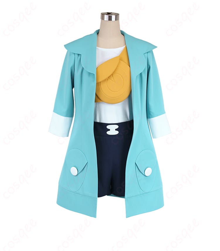 ポケモン リコ コスプレ衣装 正面 - コートとトップスのディテール、私服スタイルのリアルなデザイン。