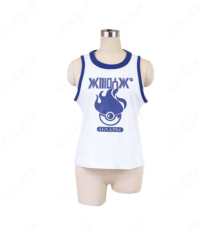 ポケモンSV カキツバタ コスプレ衣装 背心装飾の細部 - 精密なデザイン