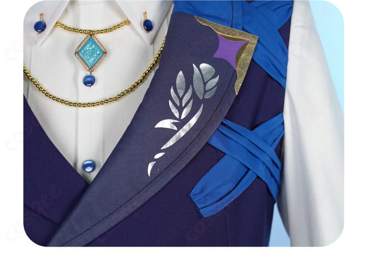 氷鷹北斗 コスプレ衣装 前胸部分のデザイン。美しい刺繍と装飾が特徴の衣装の前面。
