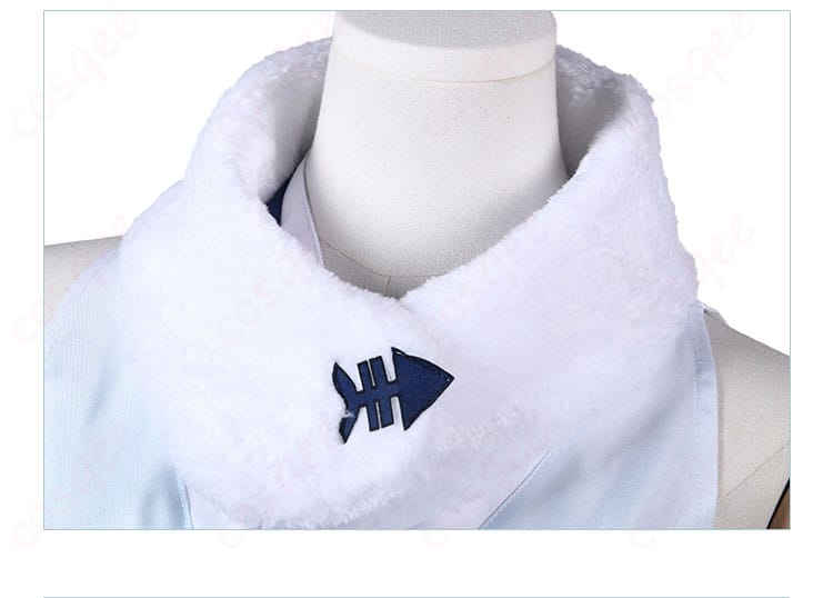 ホロライブ がうる・ぐら コスプレ衣装 领口装飾の細部。精巧な刺繍とデザインが特徴的。