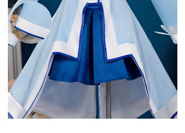 レイン コスプレ衣装 スカートの装飾 フリルとリボンの装飾が可愛らしさを引き立て