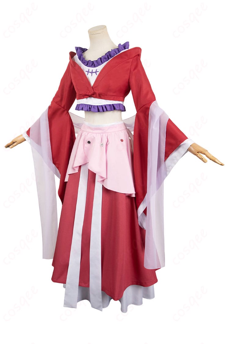 薬屋のひとりごと 猫猫(マオマオ)コスプレ衣装の側面画像。衣装のシルエットとアクセサリーの詳細。