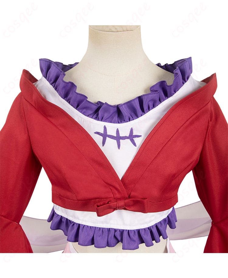 猫猫(マオマオ)コスプレ衣装の上着装飾の詳細画像。精密な刺繍とデザインに注目。